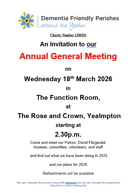 Dementia Friendly Parishes Around the Yealm AGM
